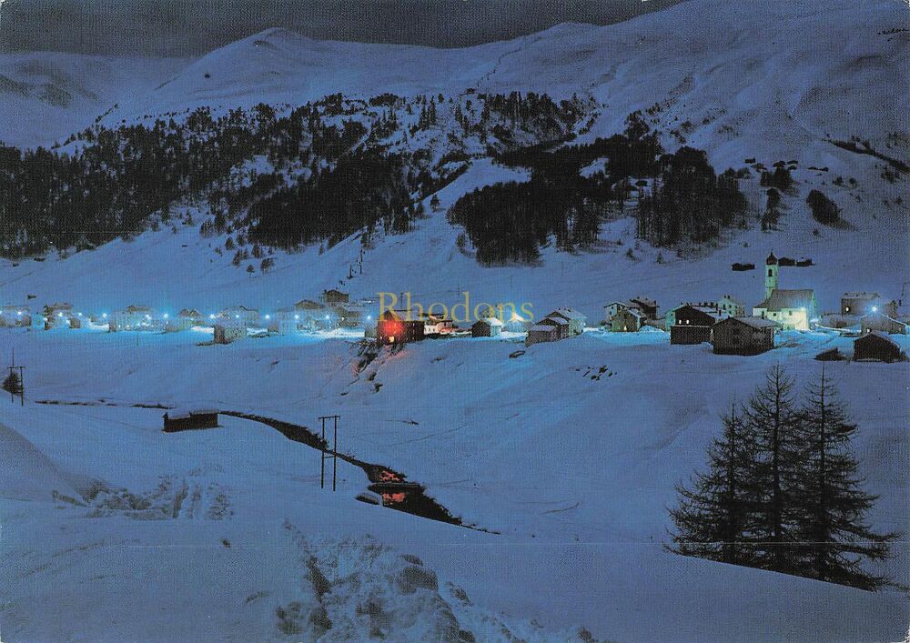 Livigno Notturno-Alta Valtellina Lombardia Colour Photo Postcard