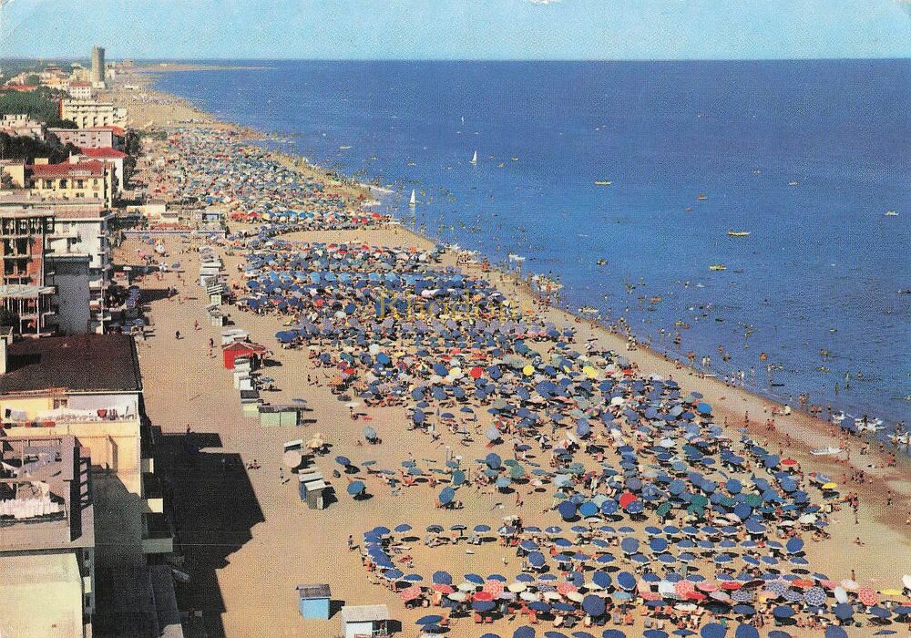 Jesolo Italy- 1960s Beach View Postcard