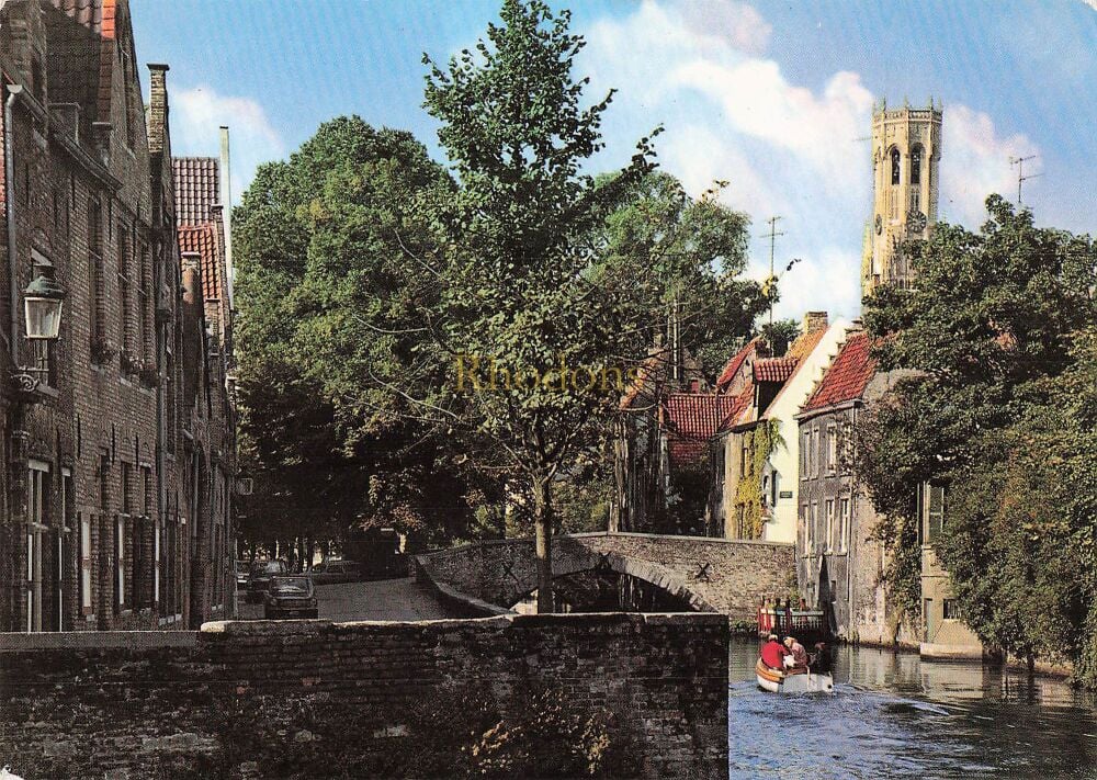 Bruges-Brugge,Horse Bridge / Groene Rei- c1980s Photo Postcard