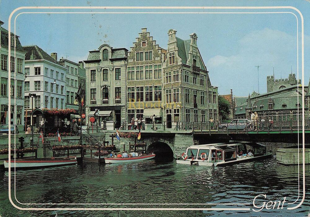 Ghent, Gent Grasburg Pont Aux Herbes Photo Postcard