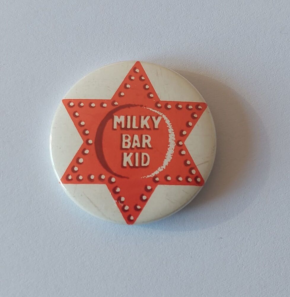 Nestle Milky Bar Kid-Product Advertising Button Badge - Sheriff Star, 1960s