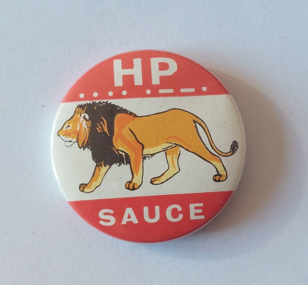 HP Sauce Advertising Button Badge-1960s Wild Animals Series-Lion