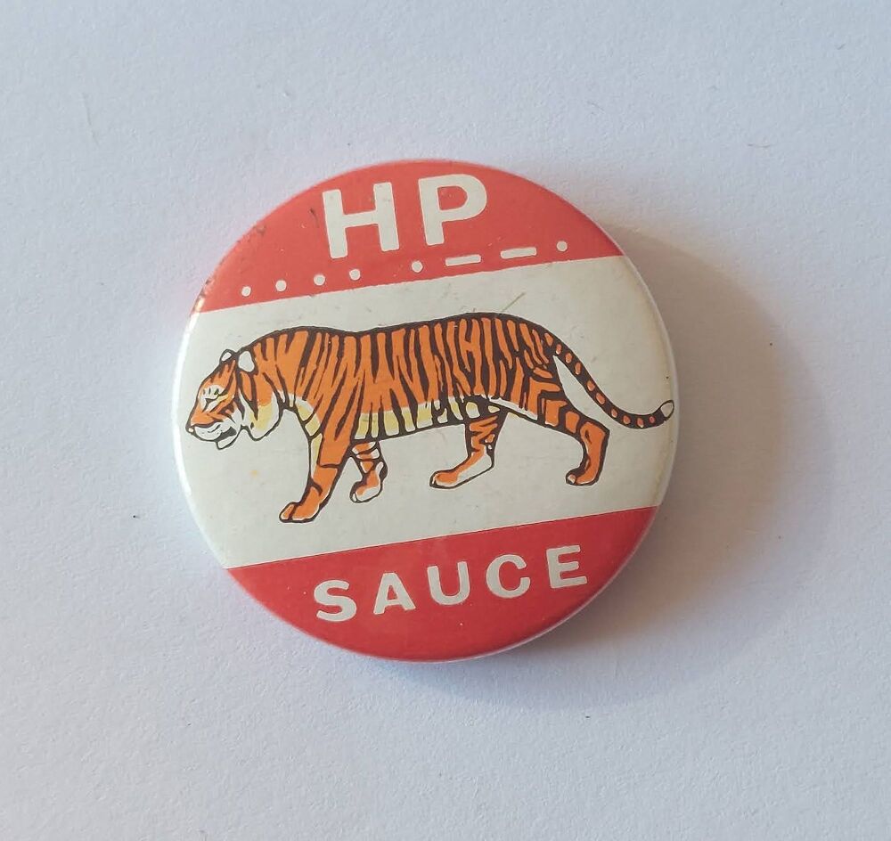 HP Sauce Advertising Button Badge-1960s Wild Animals Series-Tiger