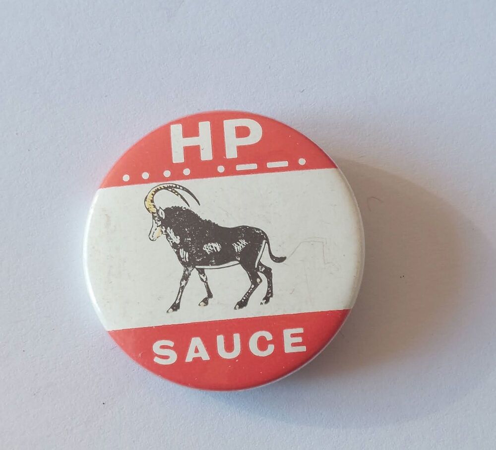 HP Sauce Advertising Button Badge-1960s Wild Animals Series-Ibex