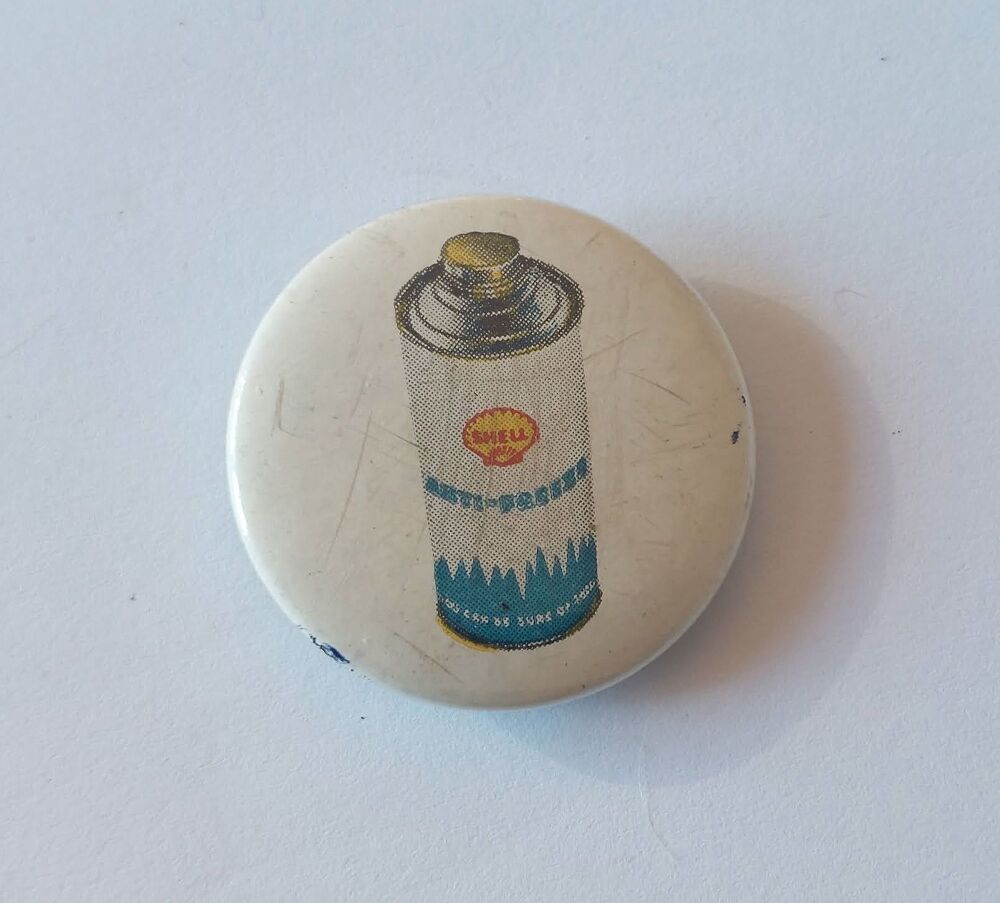 Shell Anti Freeze Advertising Button Badge-1960s Vintage