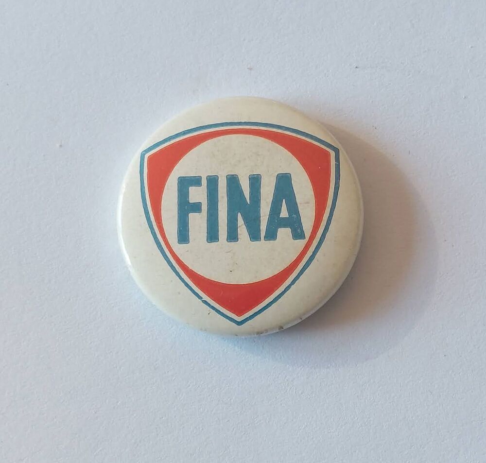 Fina Motor Oil Advertising Button Badge-Circa 1960s Vintage