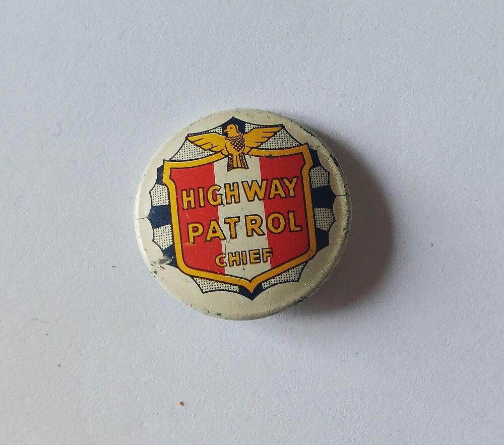 Highway Patrol Chief Button Badge - !960s TV Series