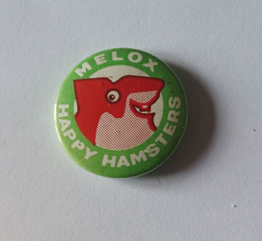 Melox Happy Hamsters - Pet Food Advertising Lapel Button Badge