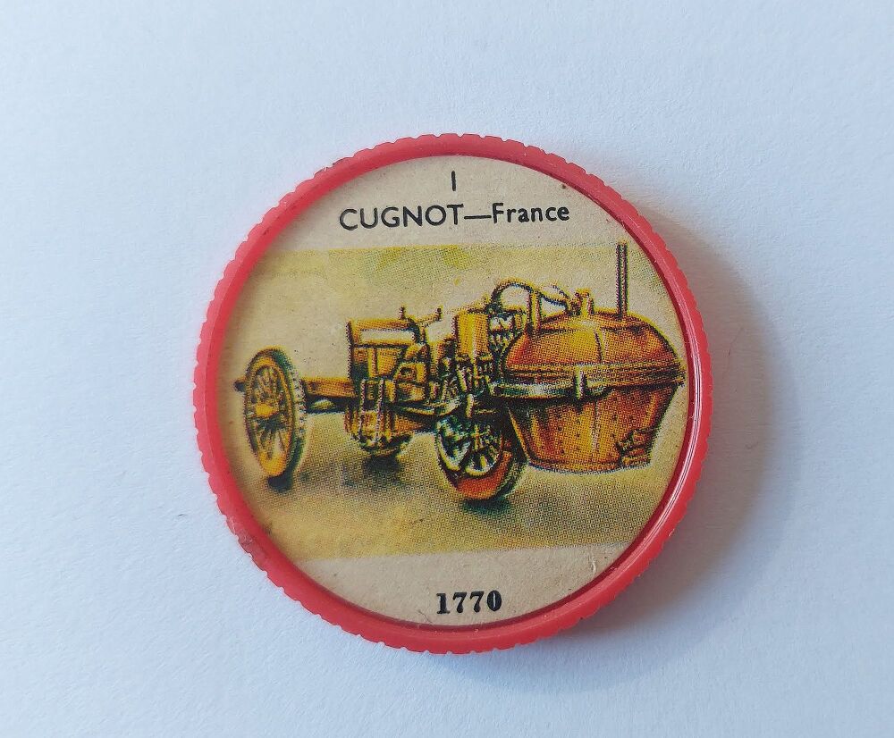 Spar Supermarkets Sparkies Vintage Cars Token -  No 1 - CUGNOT France 1770 - 1960s Vintage