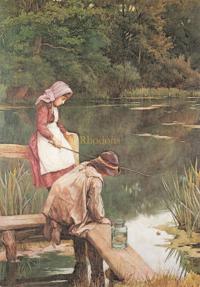 Medici Society Art Postcard - Rustic Anglers - Charles E Wilson (PC 1611)