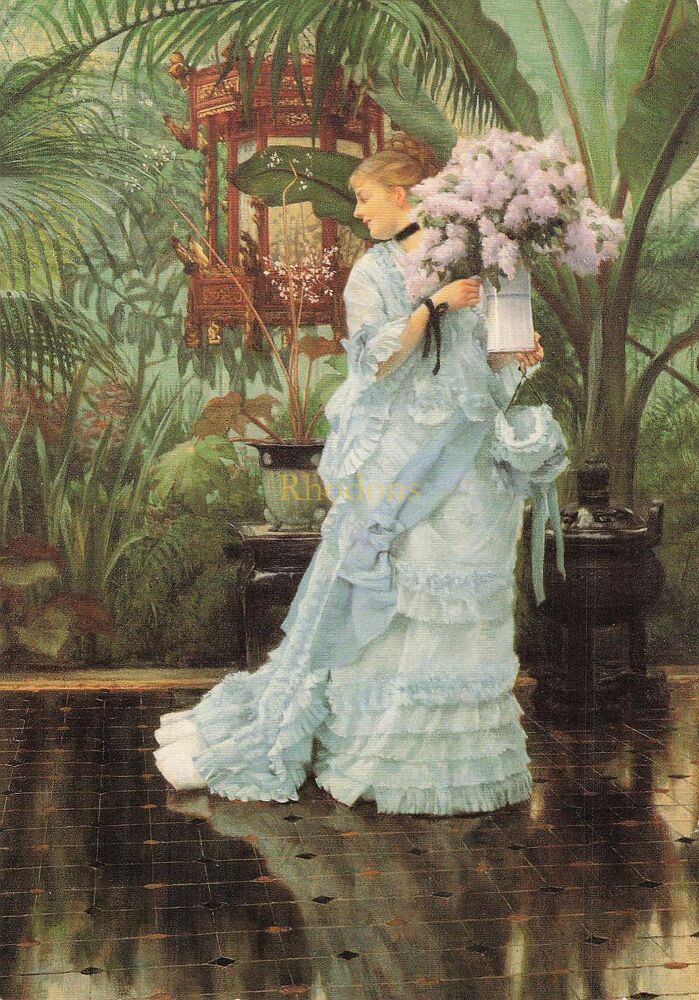Medici Society Art Postcard -The Bunch of Lilacs-James Jacques Joseph Tissot 1836-1902 (PC 1906)