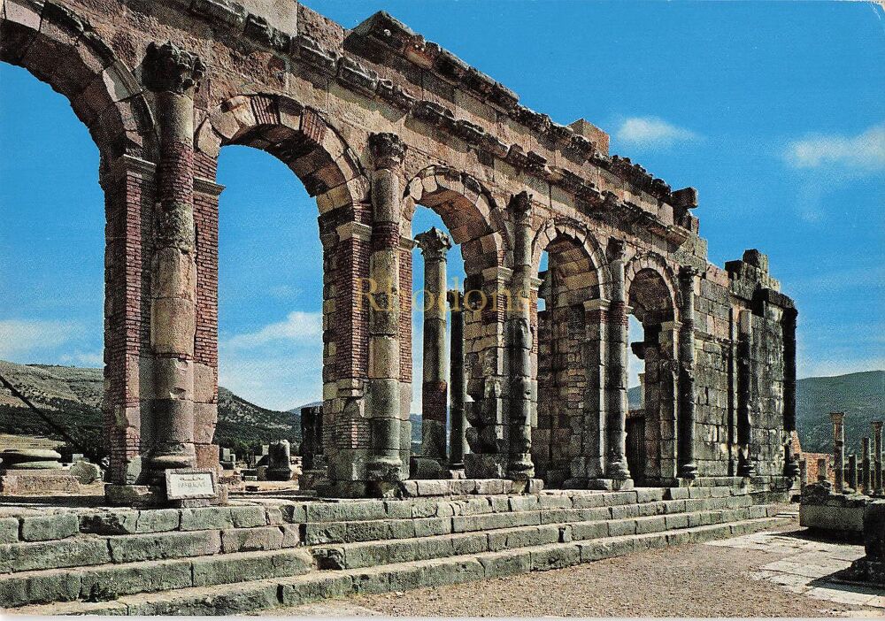 Volubilis Morocco - The Basilica Interior - Colour Photo Postcard