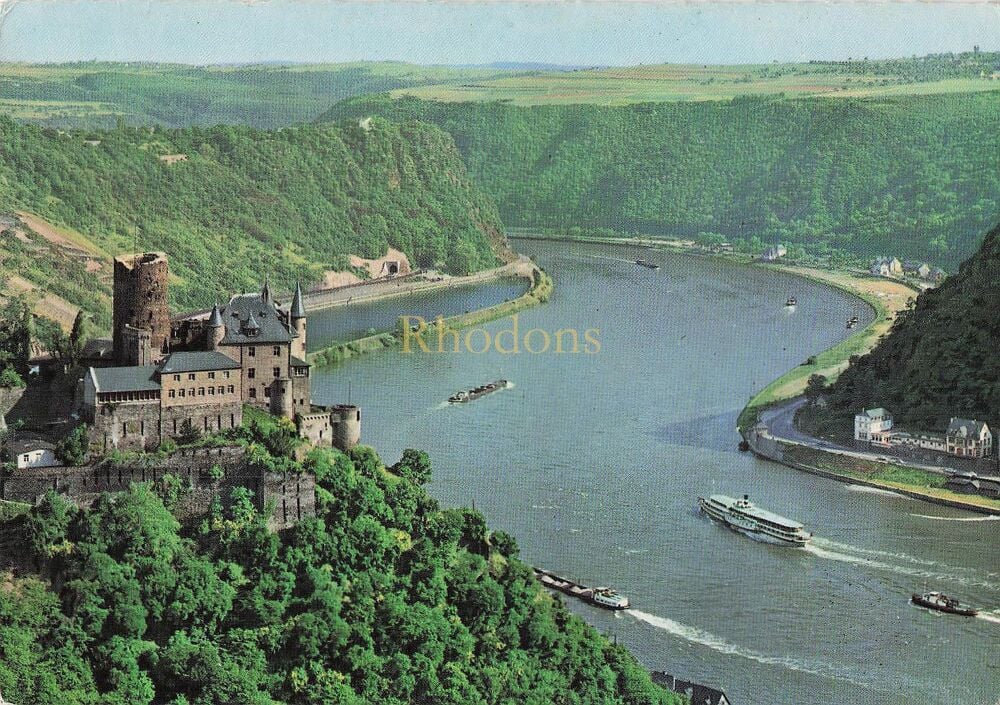 The Rhine Valley and Katz Castle, Germany - Colour Photo Postcard