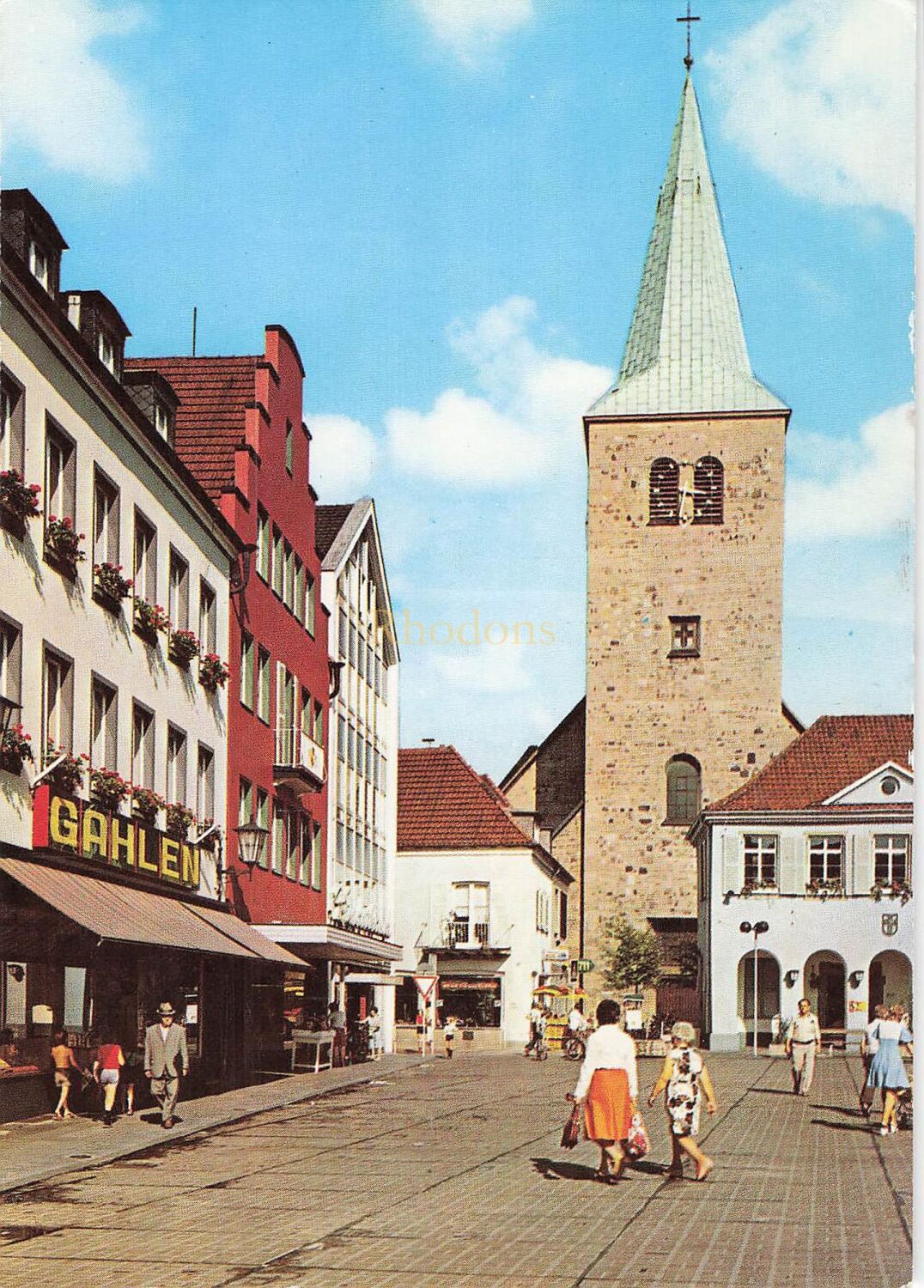 Dorsten Germany - Market and Agatha Church Photo Postcard