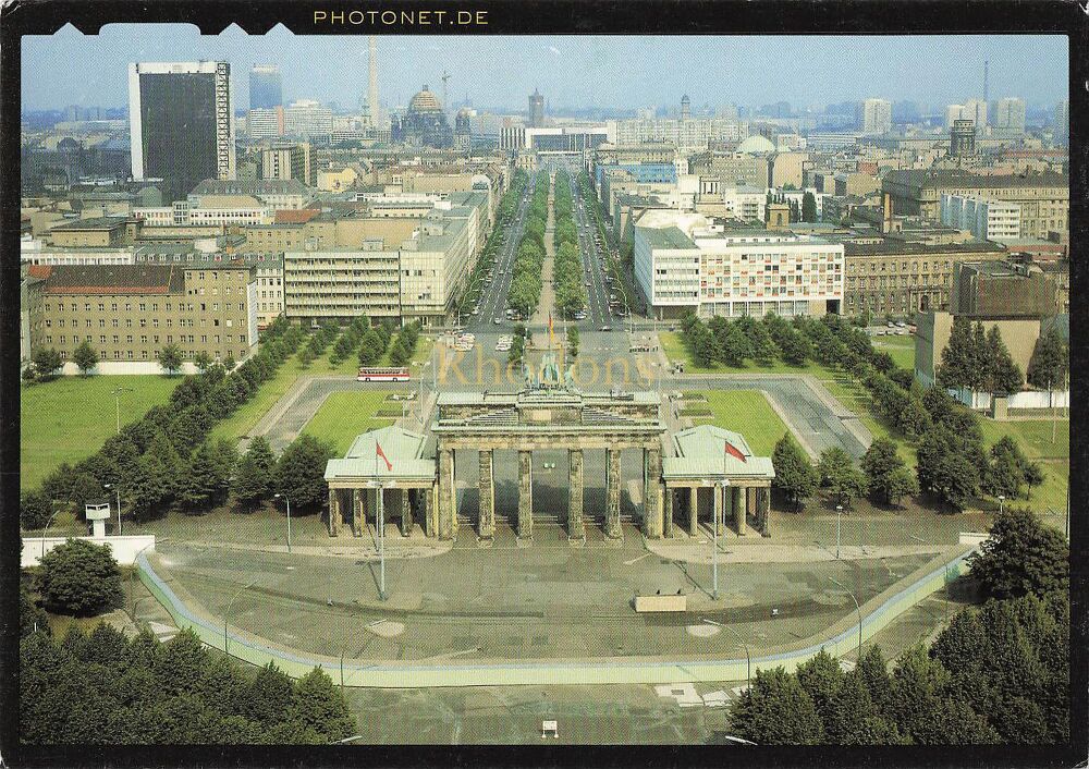 Berlin, Germany - Brandenburg Gate and Unter den Linden Strasse Colour Photo View Postcard