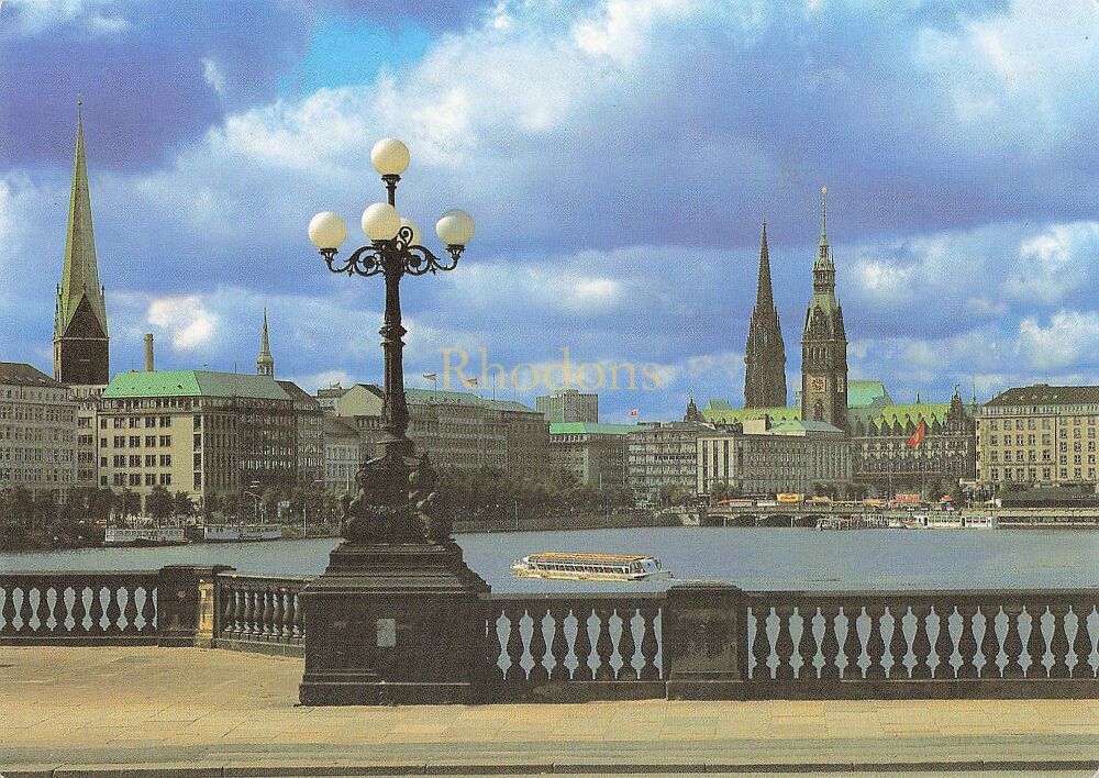 Hamburg, Germany - Binnenalster Lake Photo Postcard