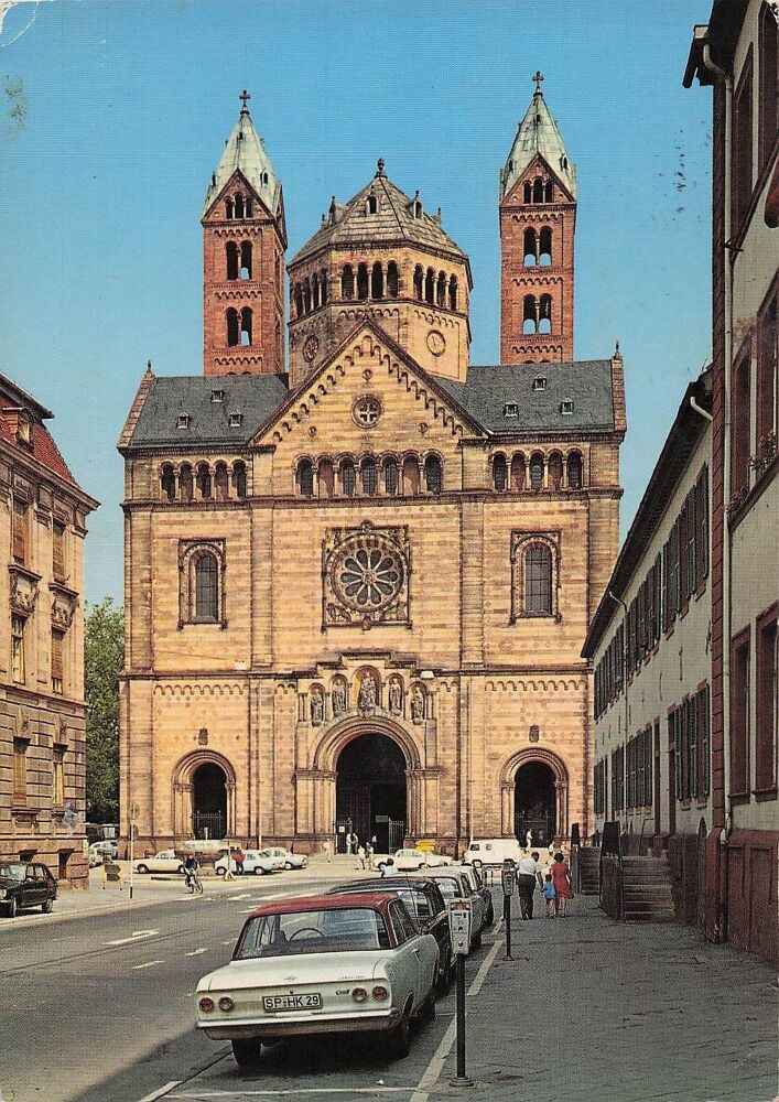 Speyer, Germany - Cathedral and Street View Photo Postcard