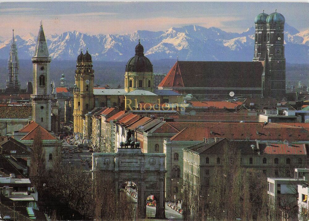 Munich, Germany - View Of Alps With Ludwig-Theatiner Church and Cathedral