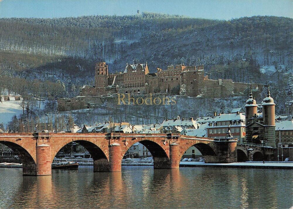 Heidelberg, Germany - Castle and Bridge In Winter Postcard