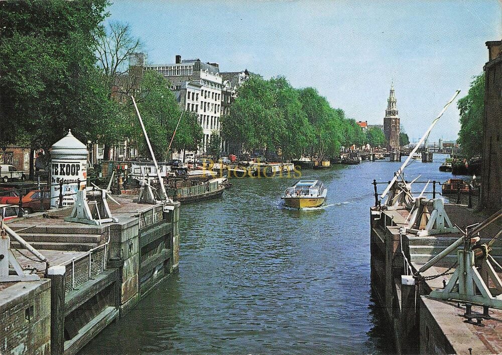 Amsterdam, Holland - St Anthonylocks, Oude Schans, Montelbaanstower Photo Postcard