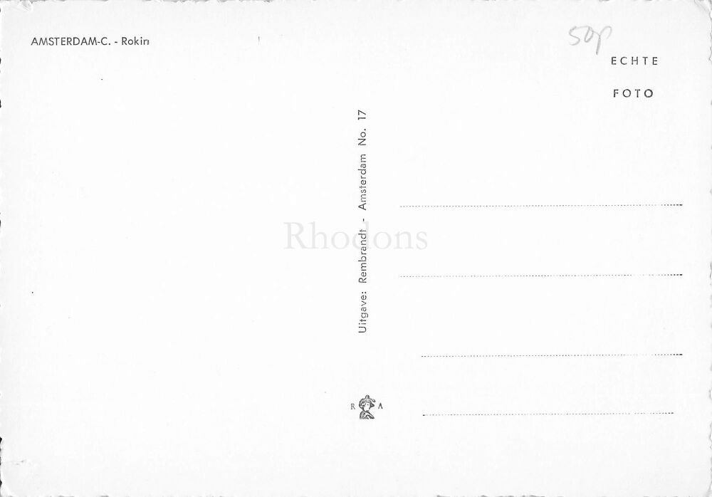 Amsterdam, Holland - Rokin Streetview Photo Postcard