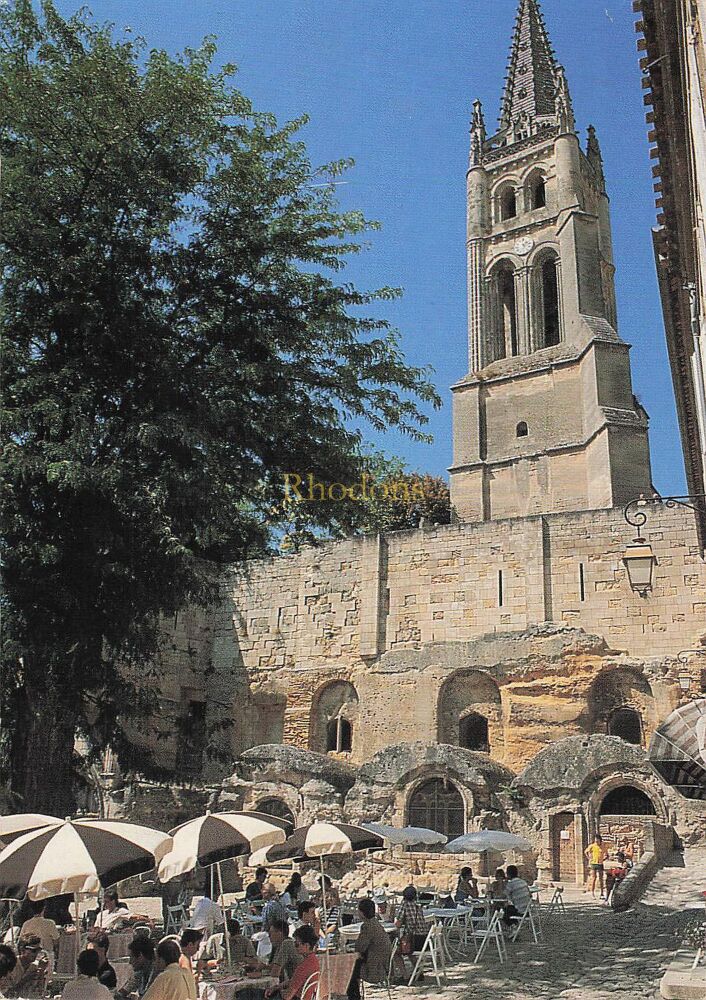 St Emilion, Gironde, France - Bell Tower and Church Photo Postcard