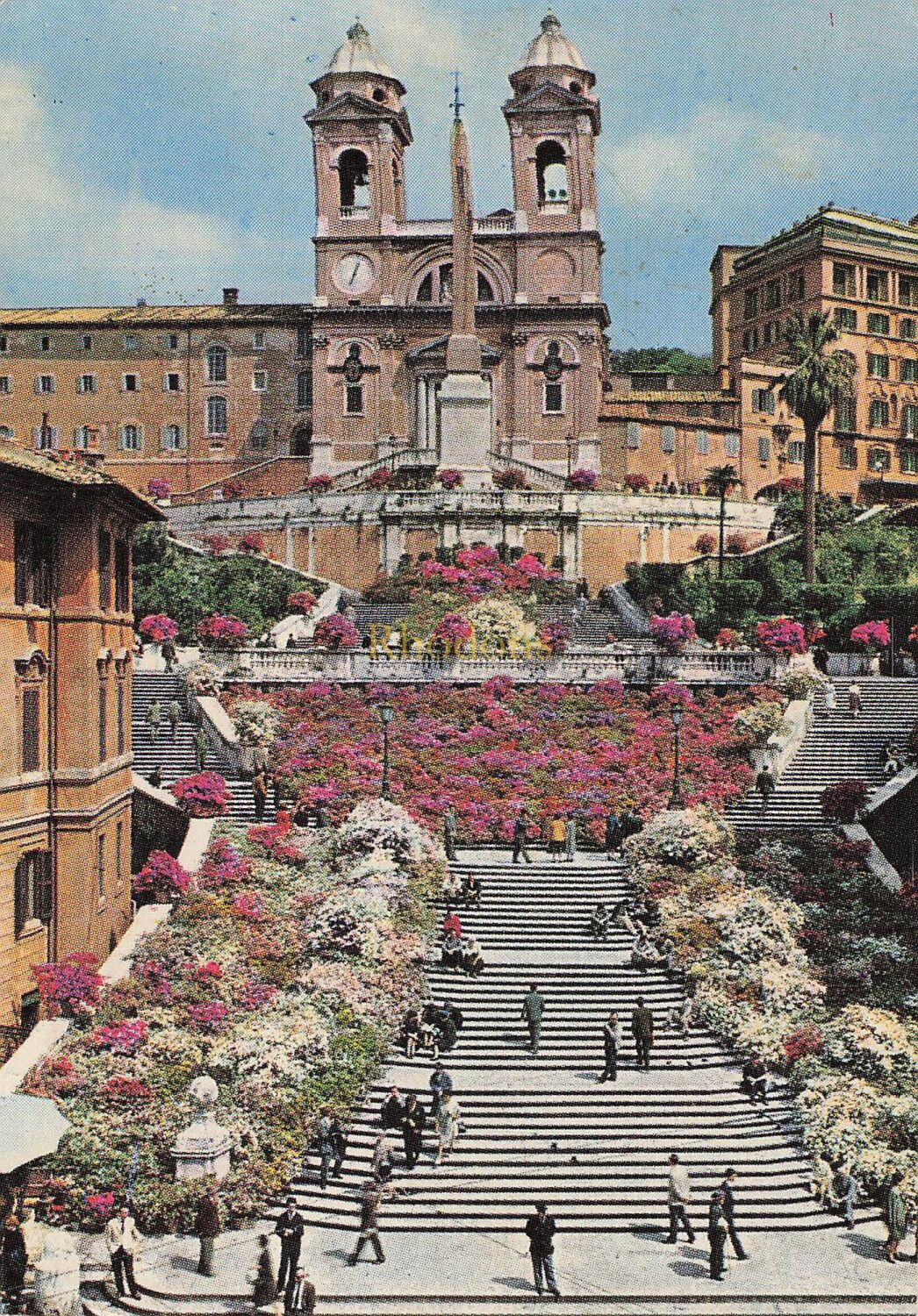 Rome, Italy - Spains Square and Trinita dei Monte - Photo Postcard