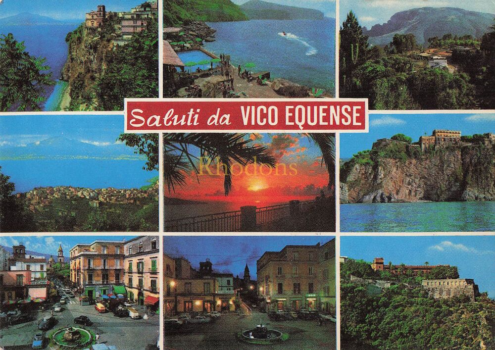 Saluti da Vico Equense, Italy - 1980s Multiview Photo Postcard