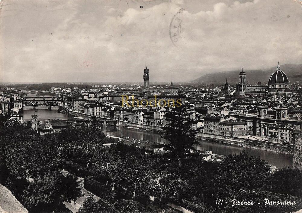 Florence / Firenza, Italy - 1950s Panoramic Photo Postcard