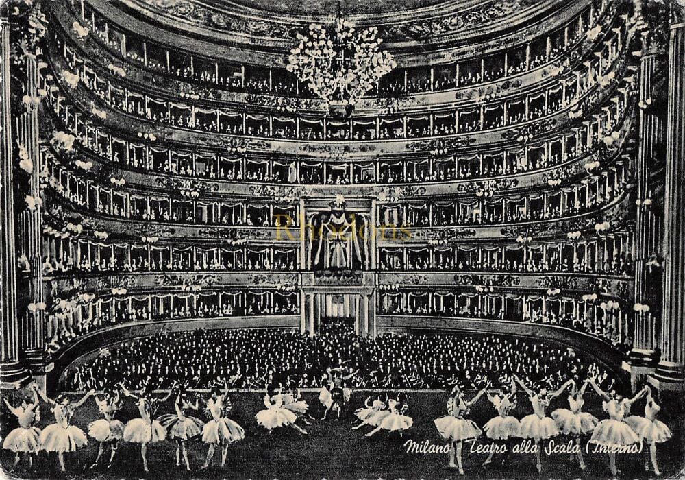 Milan, Italy-La Scala Theatre Interior View Photo Postcard