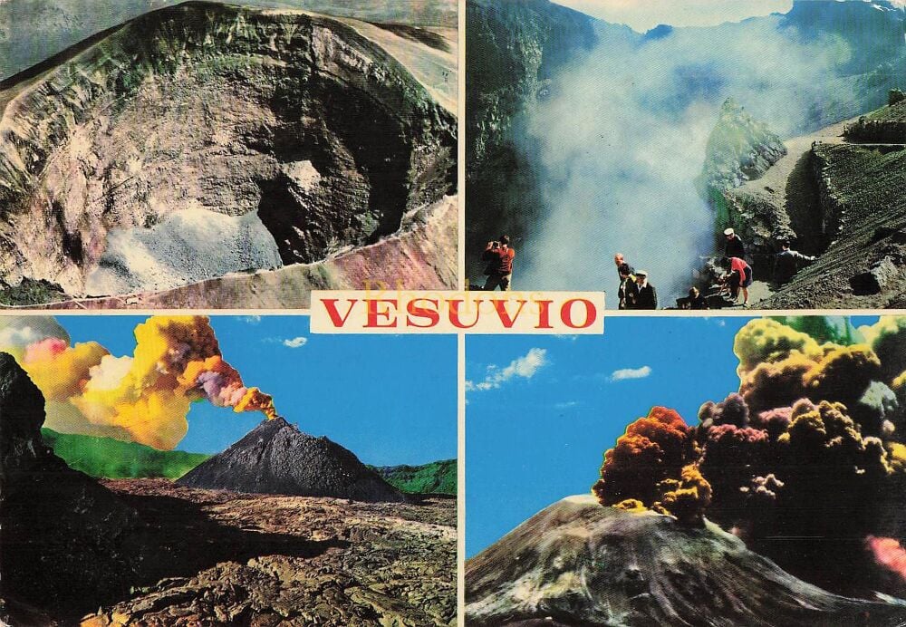 Mount Vesuvius, Italy-Mutiview Souvenir Photo Postcard