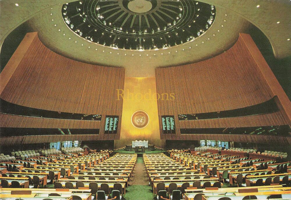 United Nations New York-The General Assembly Hall Colour Photo Postcard