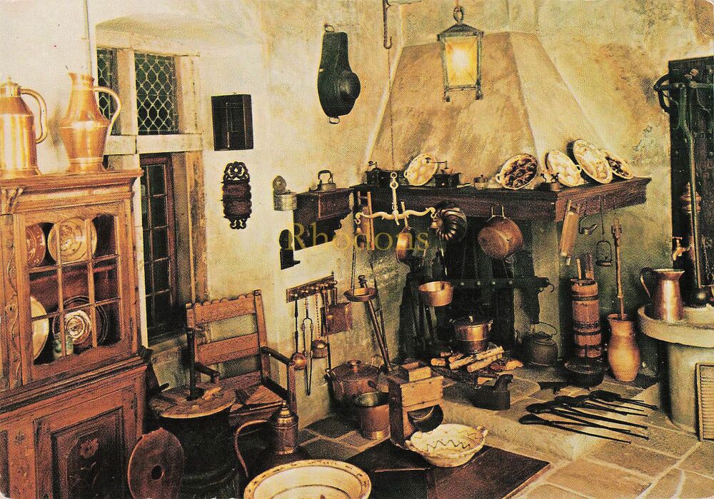 Schloss Burg a d Wupper, Germany - Bergisches Museum, Old Kitchen Photo Postcard