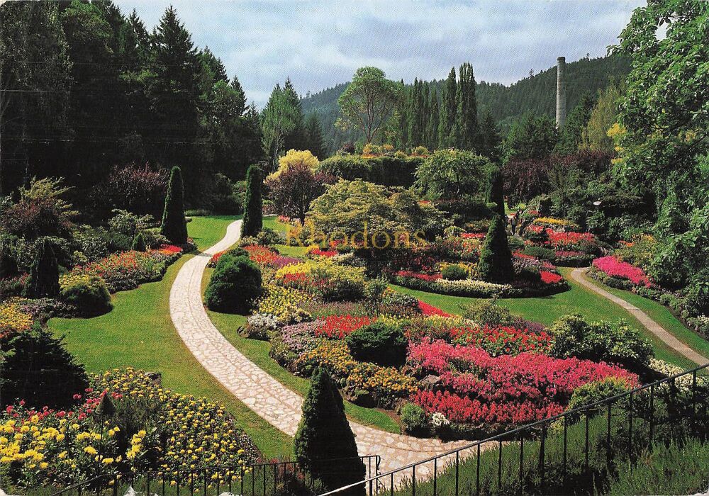 The Butchart Gardens, Victoria, BC, Canada - 1990s Photo Postcard