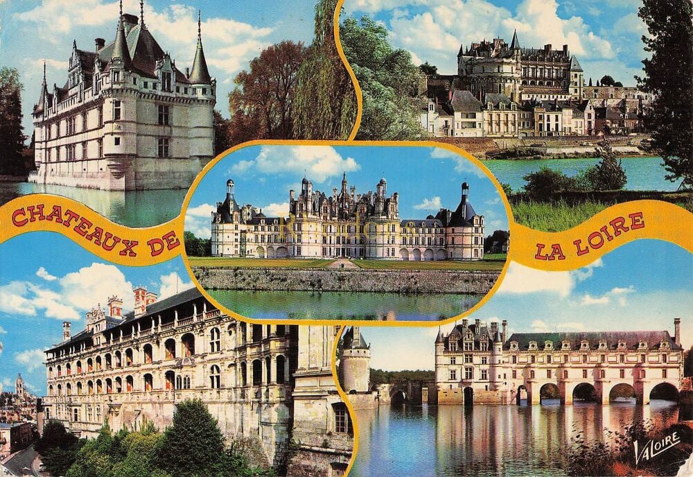 Chateaux De La Loire, France - Circa 1980s Multiview Postcard