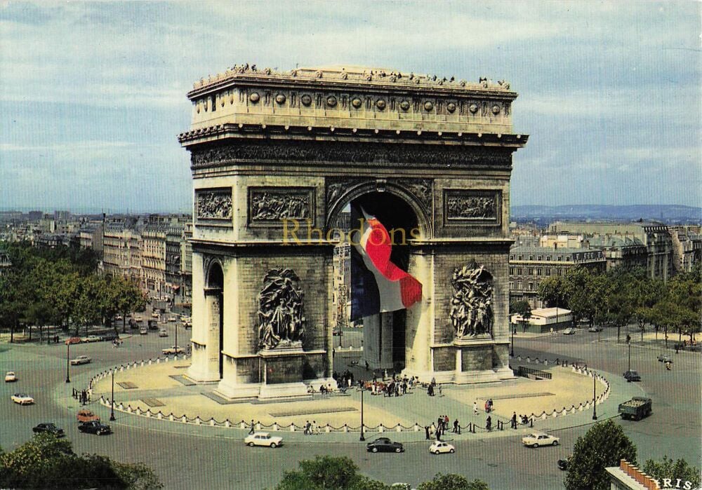 Paris France - The Arc de Tiumphe and Place Charles de Gualle Photo Postcard