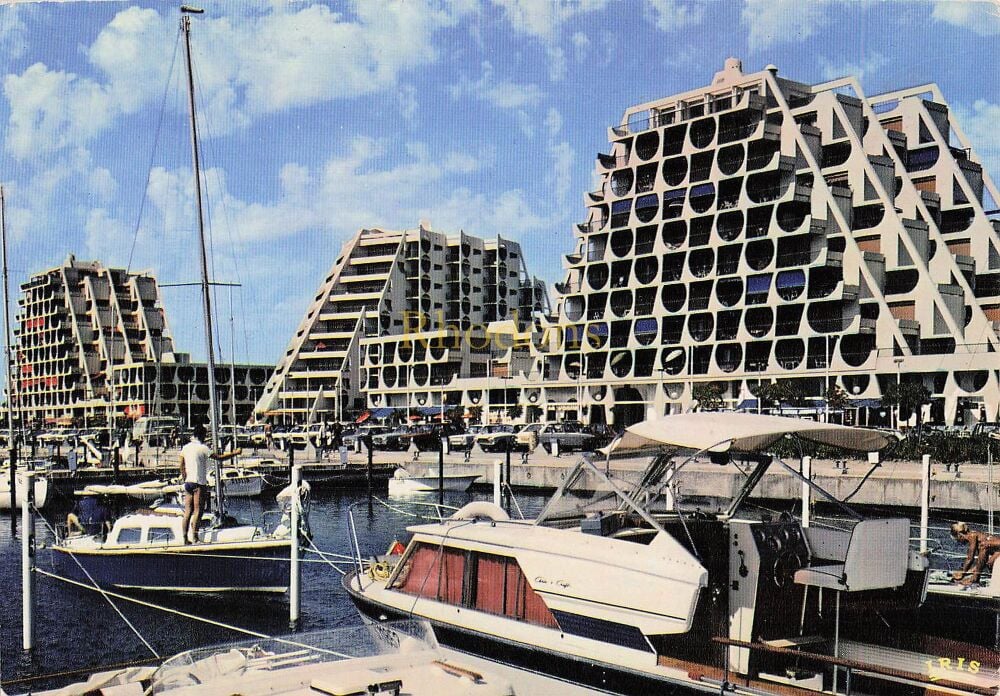 La Grande Motte , Herault  France - The Port and Les Pyramides Photo Postcard