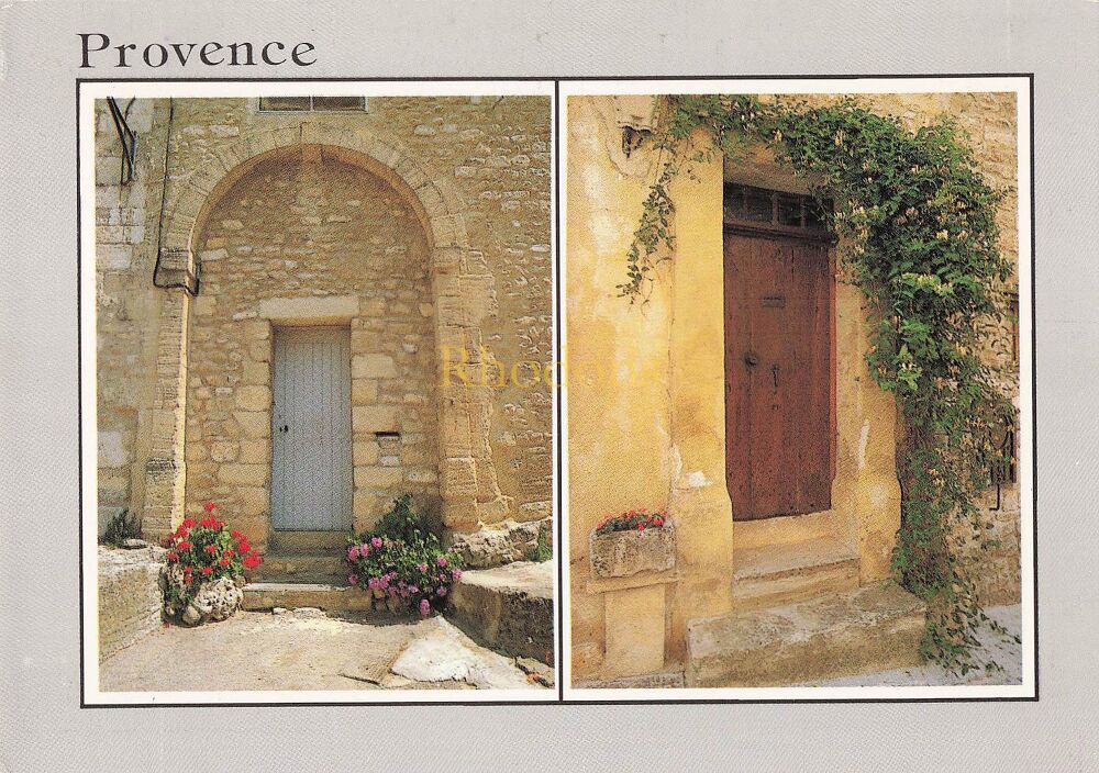 Provence, France, Village de Provence Portes Fleuries - 1980s Photo Postcard