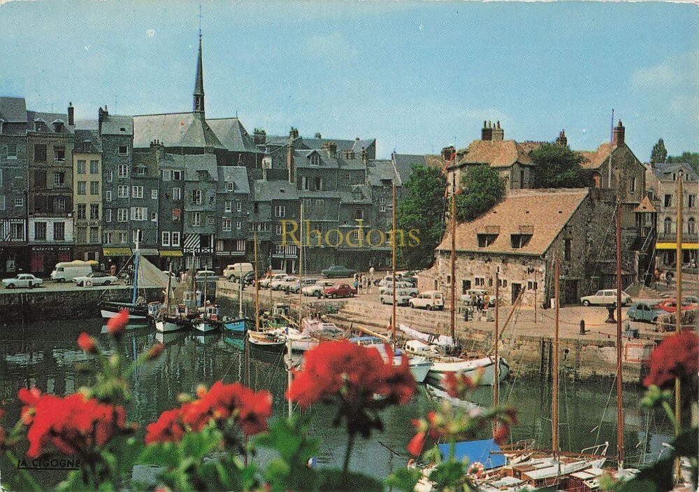 Honfleur, Normandy, France - Le Bassin et la Lieutenance - 1980s Photo Postcard