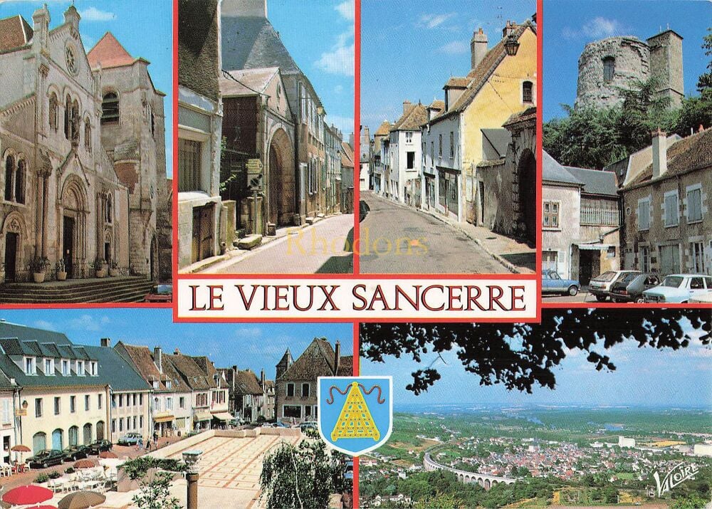 Le Vieux Sancerre, Cher, France - 1980s Multiview Photo Postcard