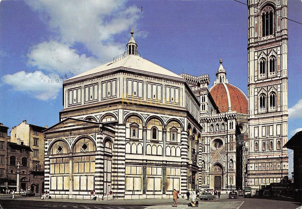 Firenze (Florence), Italy - Baptistery, Cathedral and Giotto Bell Tower - Photo Postcard