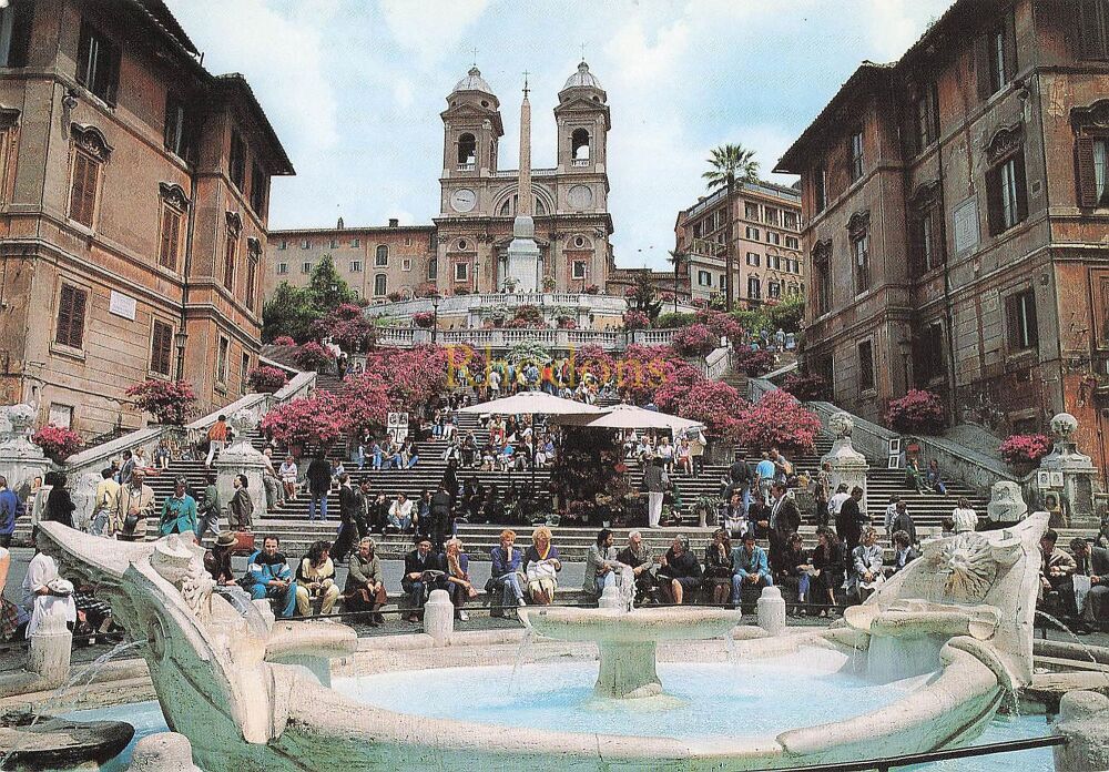 Rome / Roma, Italy - Steps and Church of Trinita dei Monte Photo Postcard