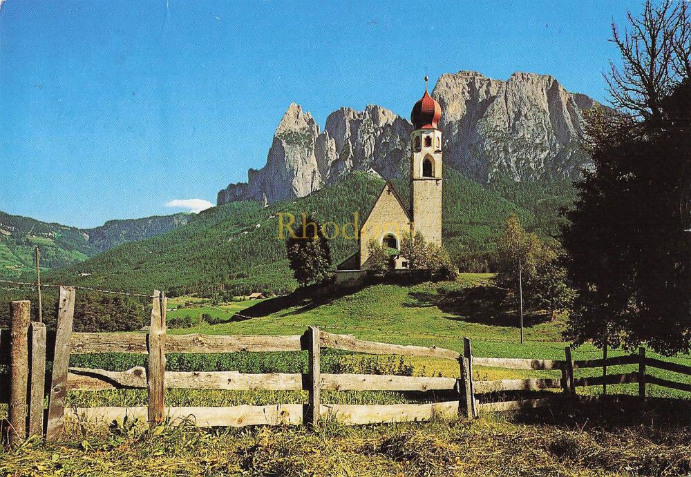 San Constantino and Sciliar, South Tyrol, Italy - Colour Photo Postcard