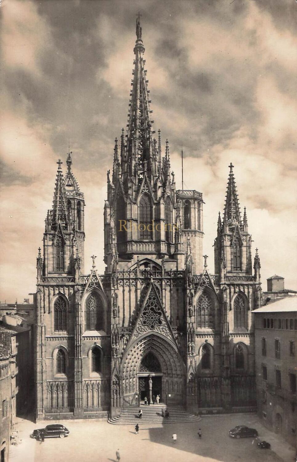 Barcelona, Spain-The Cathedral-Real Photo Postcard