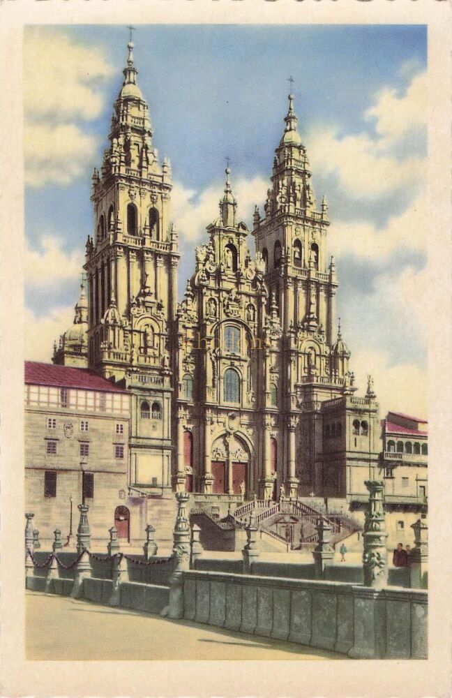 Spain / Spanish Postcards-Santiago De Compostela, Spain-Cathedral Facade-Colour Postcard