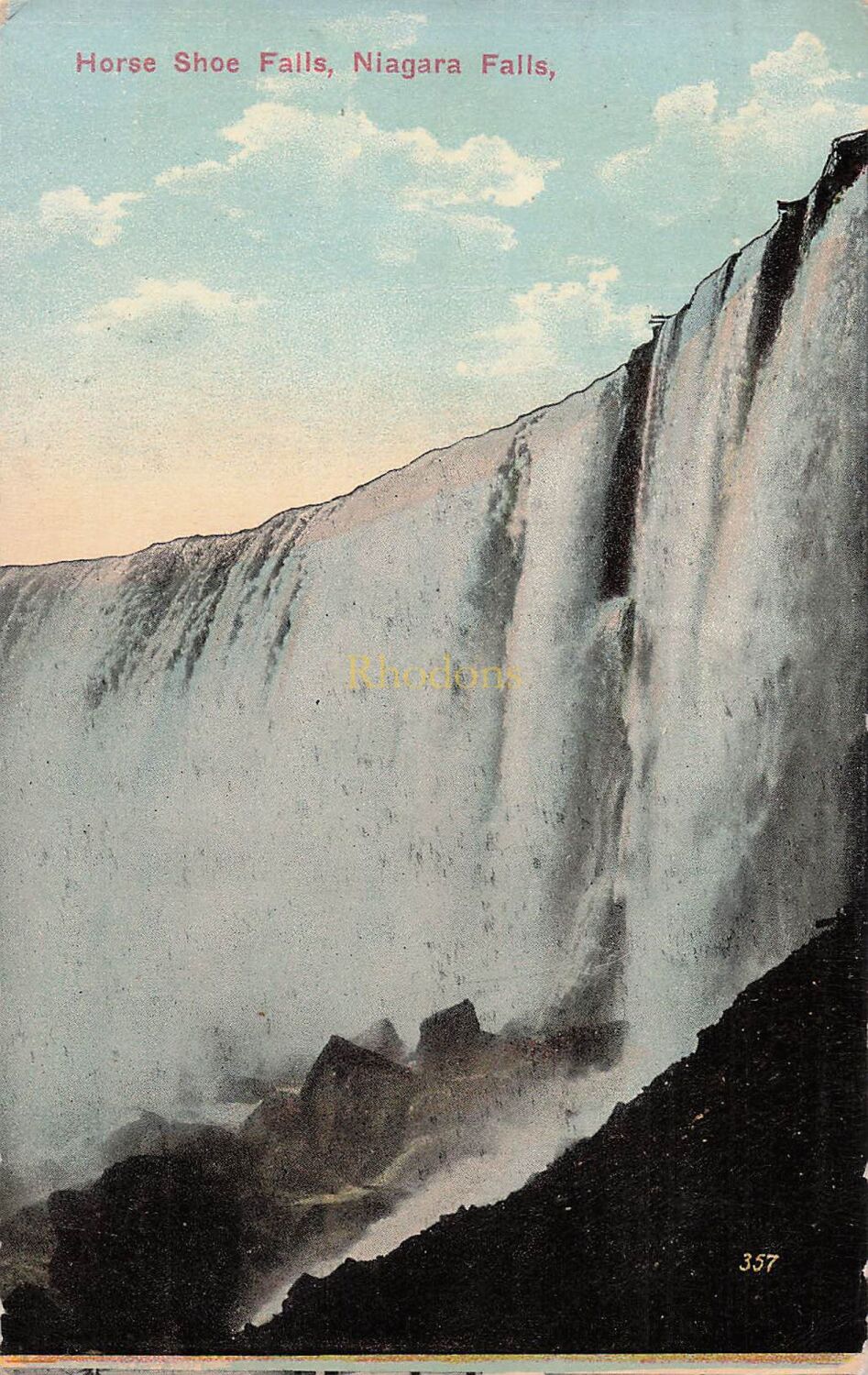 Horse Shoe Falls, Niagara Falls, Ontario, Canada-Early 1900s Colour Postcar