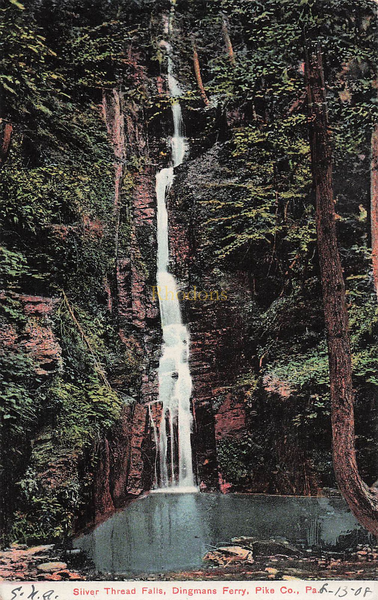 USA Postcard-Silver Thread Falls, Dingmans Ferry, Pike Co, Pennsylvania ...