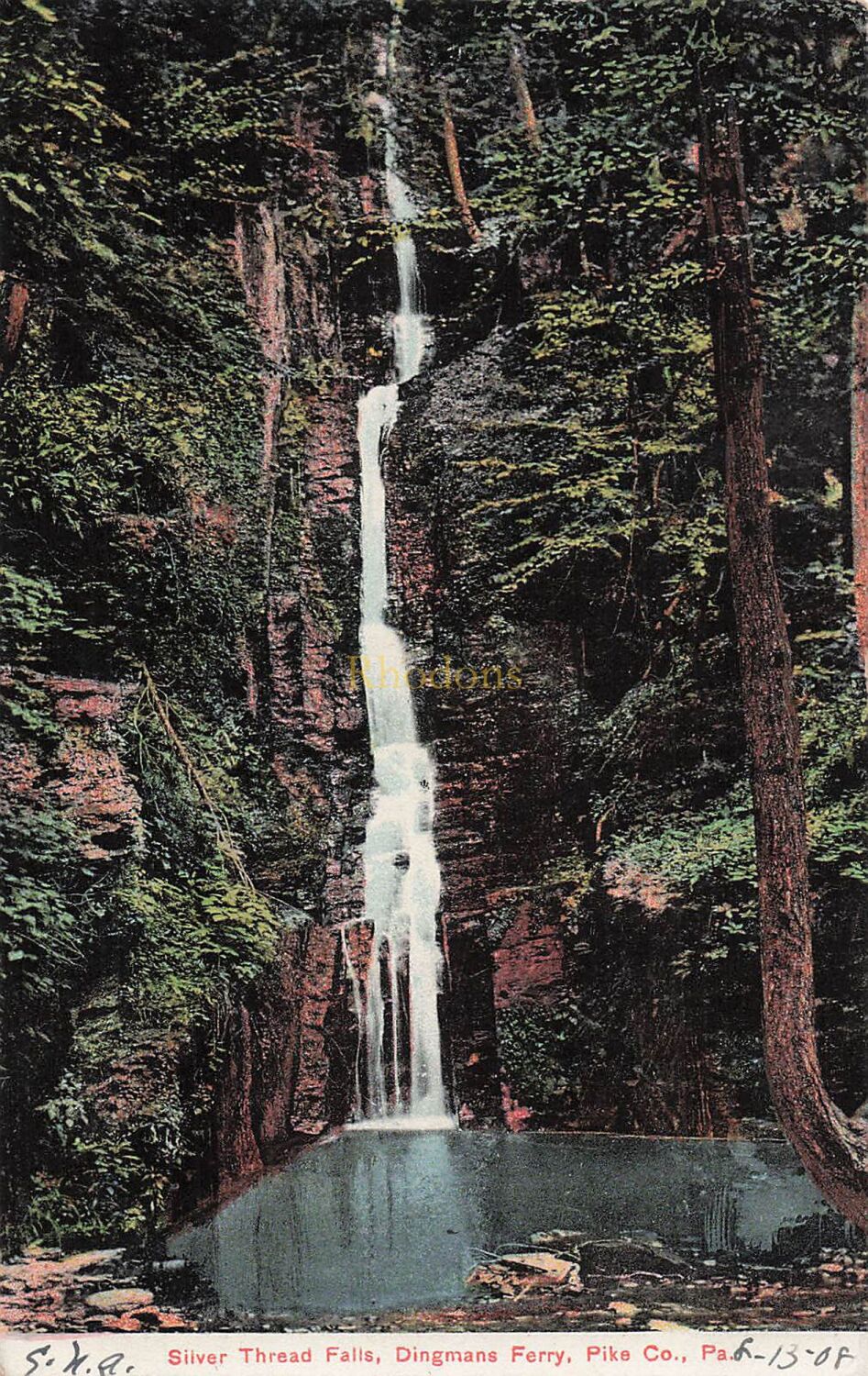 Silver Thread Falls, Dingmans Ferry, Pike Co, Pennsylvania-Early 1900s Post