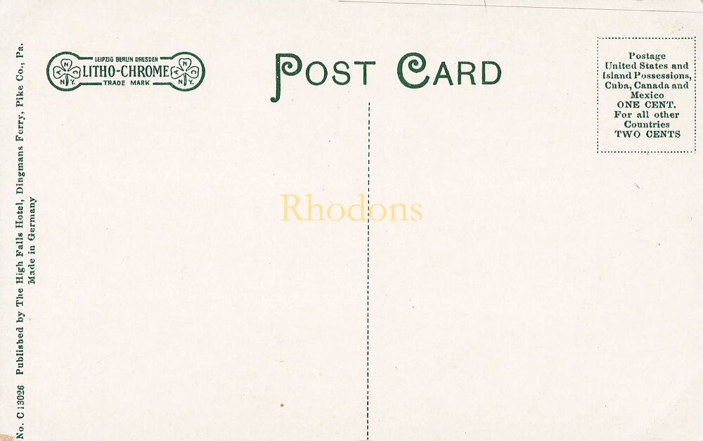 Silver Thread Falls, Dingmans Ferry, Pike Co, Pennsylvania-Early 1900s Postcard