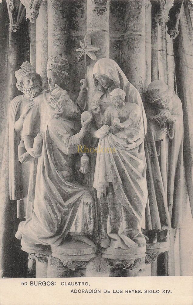 Burgos, Spain-Cathedral-Claustro Adoracion De Los Reyes (#50)-Early 1900s Postcard